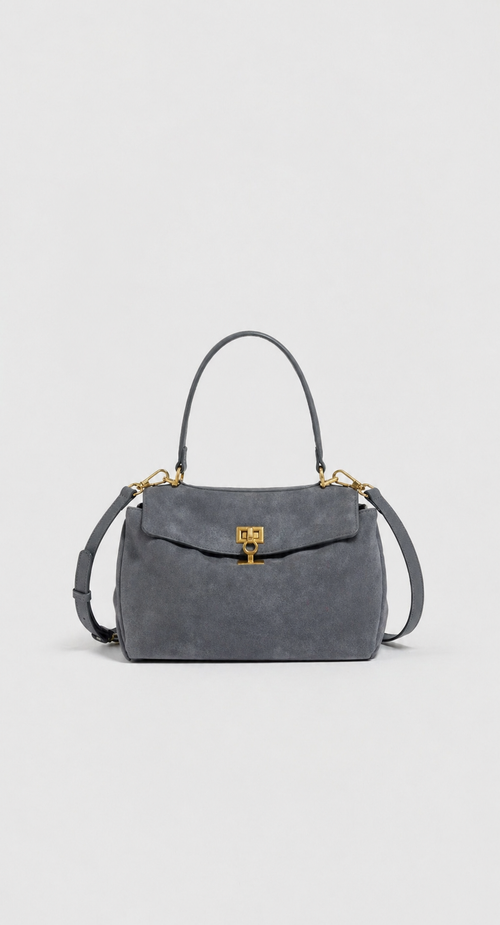 Velours Suede Bag in Blue/grey by Maciele
